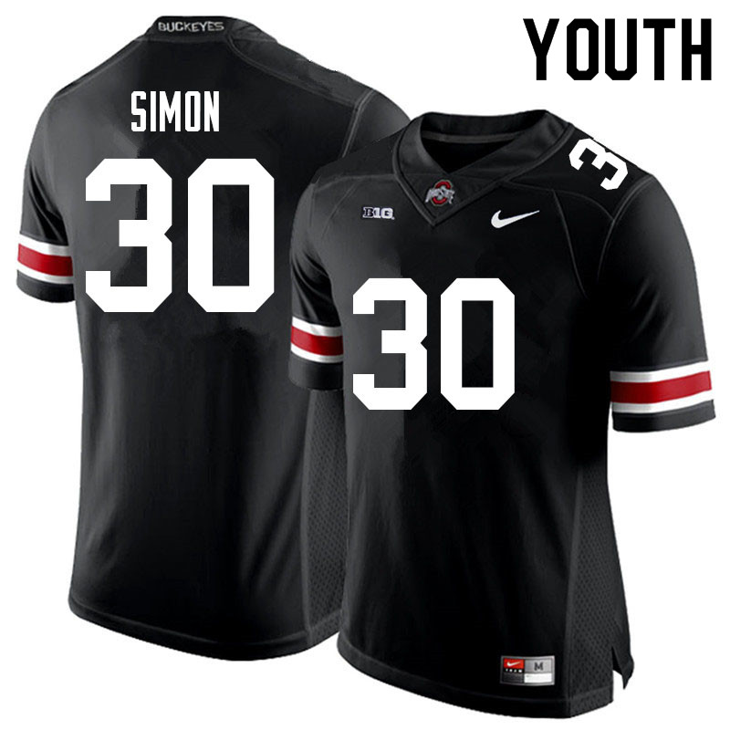 Ohio State Buckeyes Cody Simon Youth #30 Black Authentic Stitched College Football Jersey